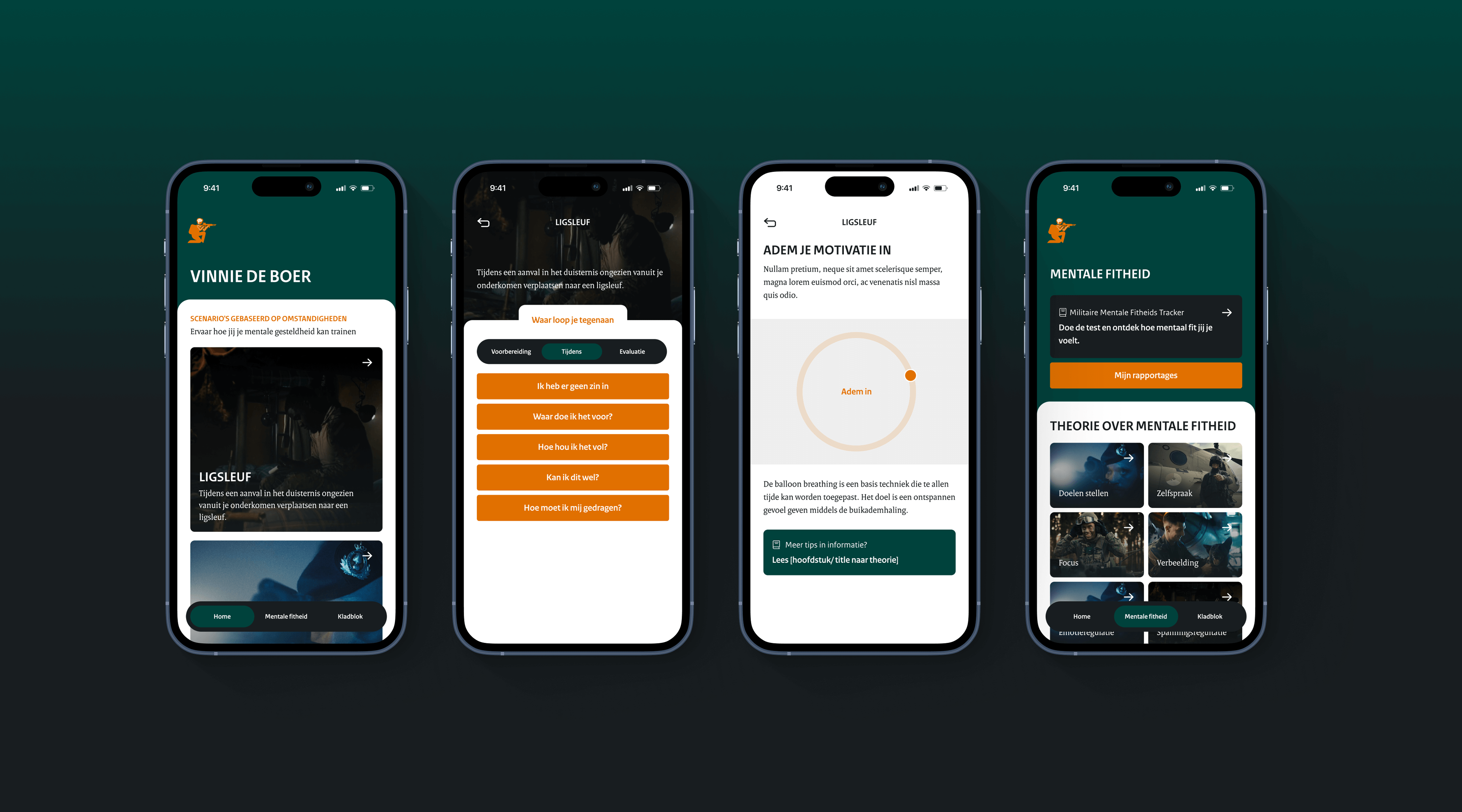 Scherp app mock-up