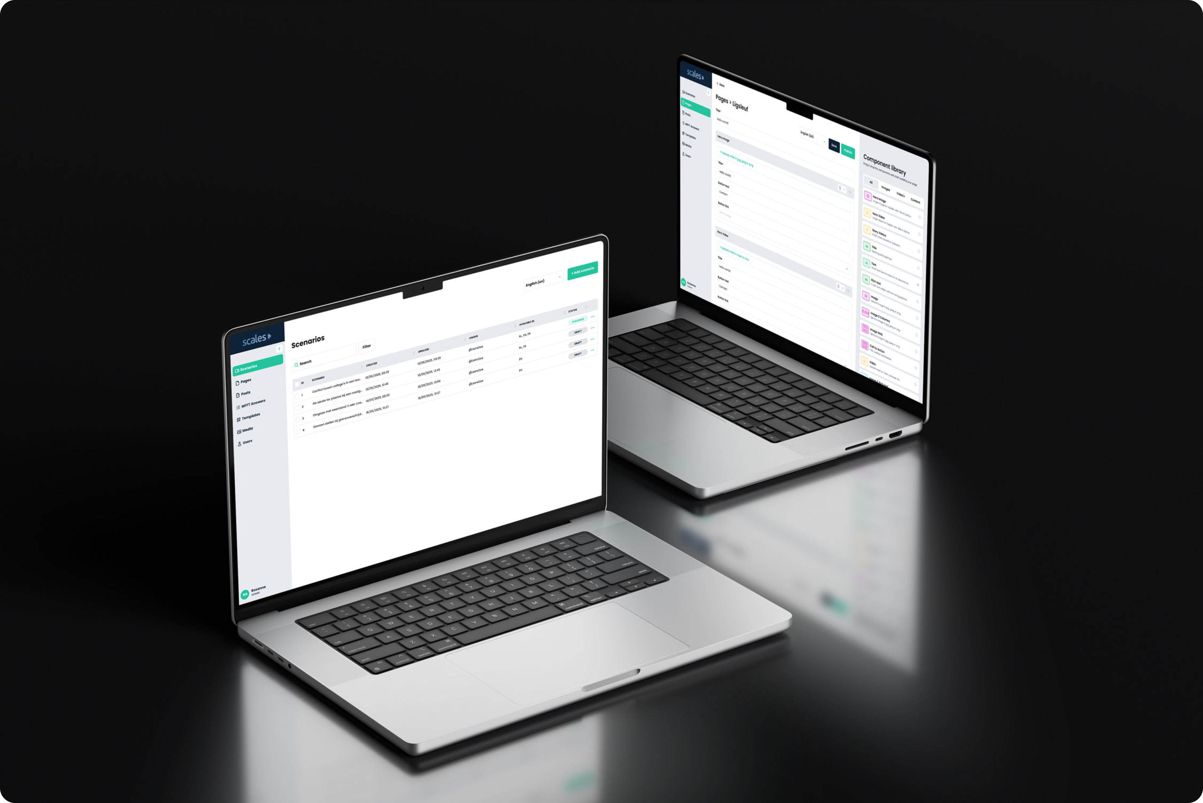 Scherp app mock-up laptop